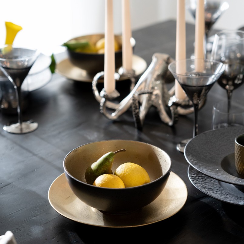 Assiette en céramique dorée - Diva - Kare Design
