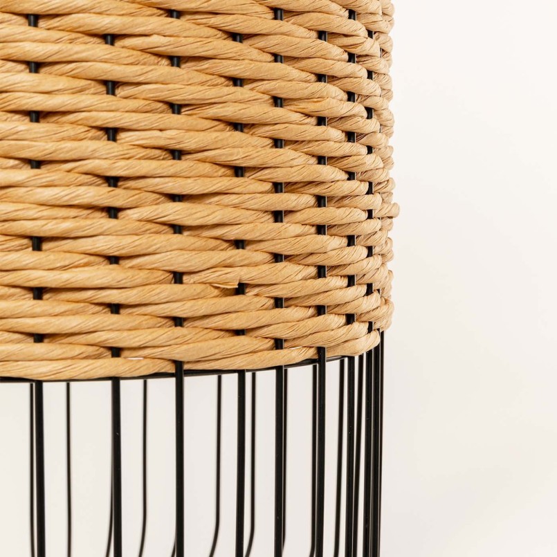 Rattan and steel suspension lamp - Aloha - Kare Design