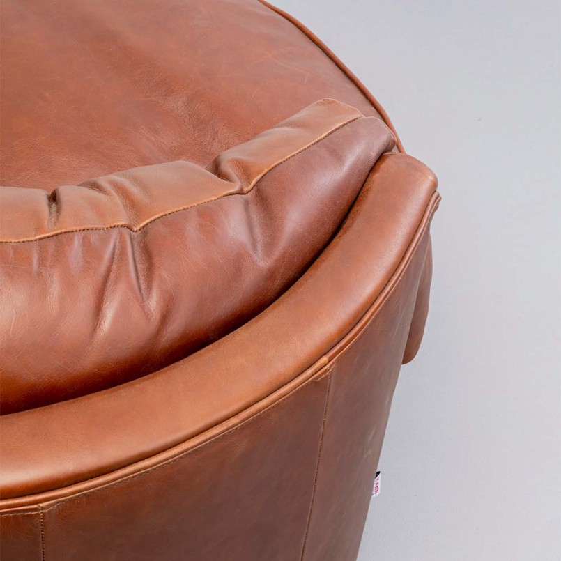 Brown leather swivel armchair - Music Hall - Kare Design