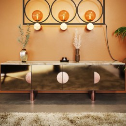 Meuble TV chic en grès et verre - Lunar - Kare Design