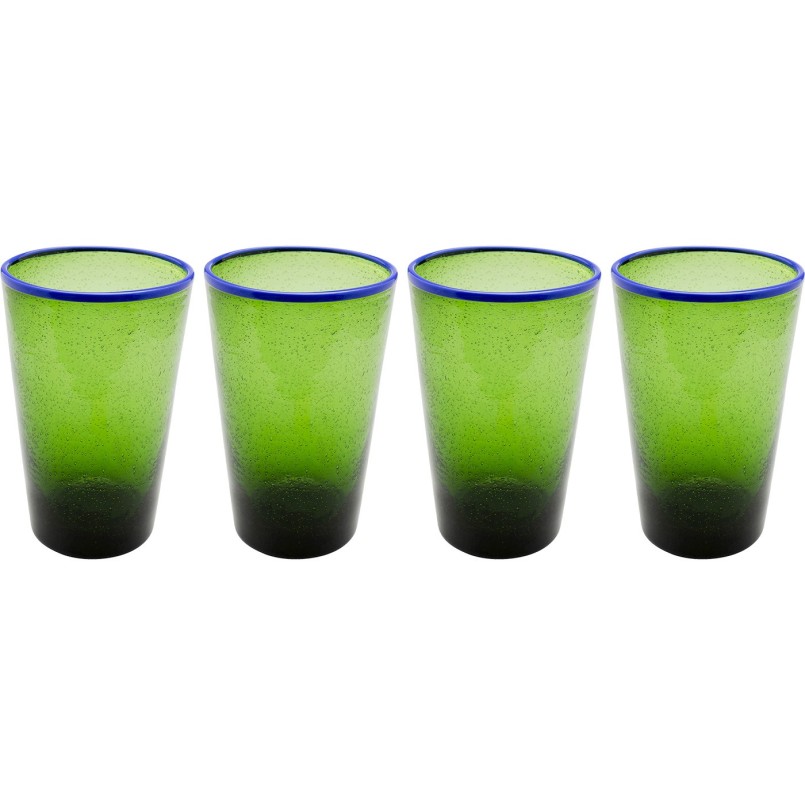 Verres à eau verts en verre - Bubbles - Kare Design