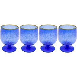 Verres à vin bleus en verre set de 4 - Bubbles - Kare Design