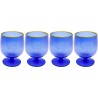 Verres à vin bleus en verre set de 4 - Bubbles - Kare Design
