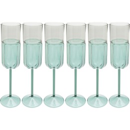 Flûtes à champagne bleu-vert - Duetto - Kare design