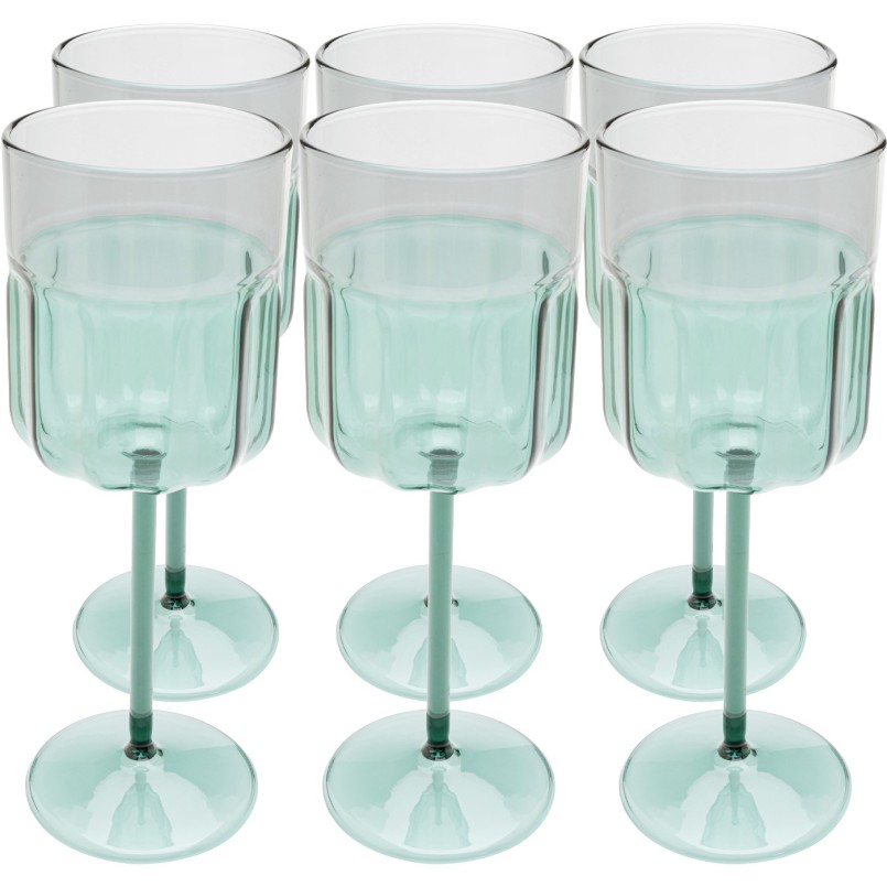 Verres à vin bleu-vert - Duetto - Kare Design