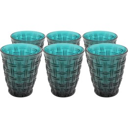 Verres à eau bleus effet tressé - Tissue - Kare Design