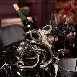 Porte-bouteille pieuvre argenté - Kare Design