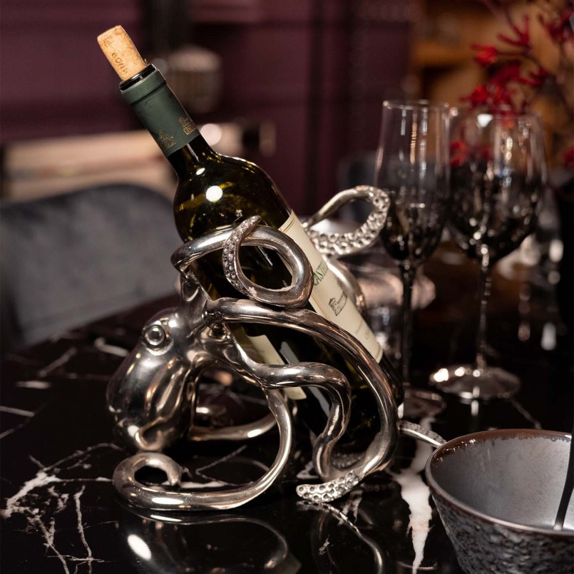 Silver octopus bottle holder - Kare Design
