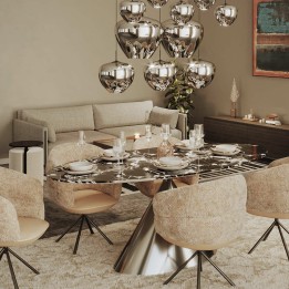 Canapé 2 places en tissu beige - Victor - Kare design