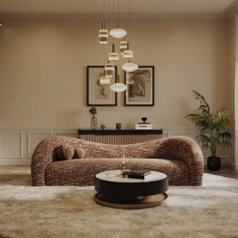 Brown and white woven sofa - Livia - Kare Design