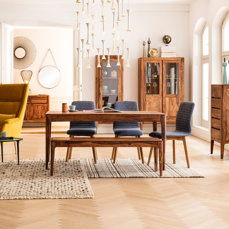 Chaise scandinave grise pieds en chêne - Lara - Kare Design
