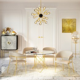Table en verre et acier doré - Molekular - Kare Design
