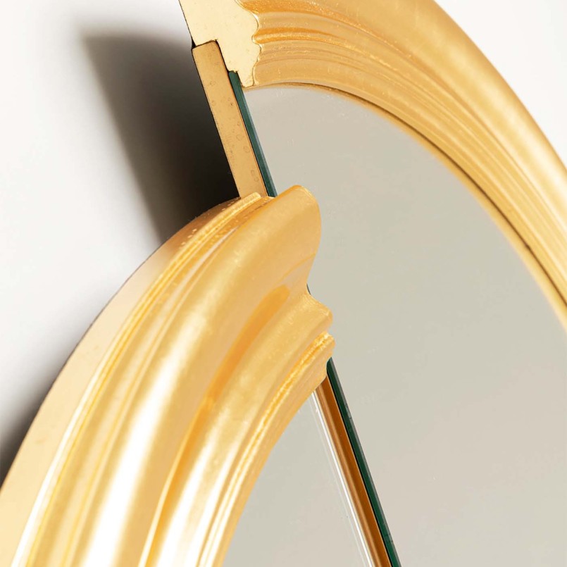 Miroir rond doré asymétrique - Double Vision - Kare Design