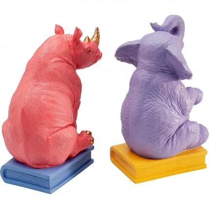 Bookend elephant and rhinoceros (2/Set) Kare Design