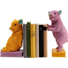 Serre-livres cochons jaunes et violets - Kare Design