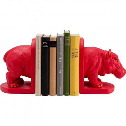 Bookend pink hippopotamus (2/Set) Kare Design
