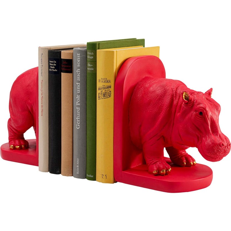 Serre-livres hippopotame rose - Kare Design
