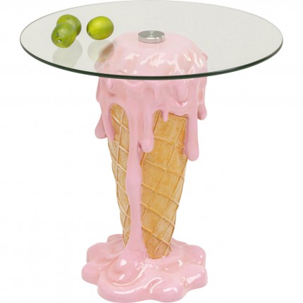 Table d'appoint glace 48cm fraise Kare Design