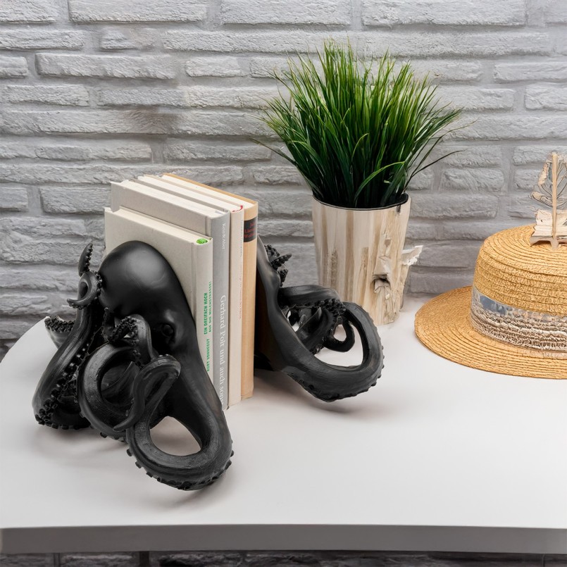 Bookend black octopus (2/Set) Kare Design
