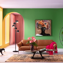 Lampadaire en acier noir cinq abat-jours - Calotta - Kare Design