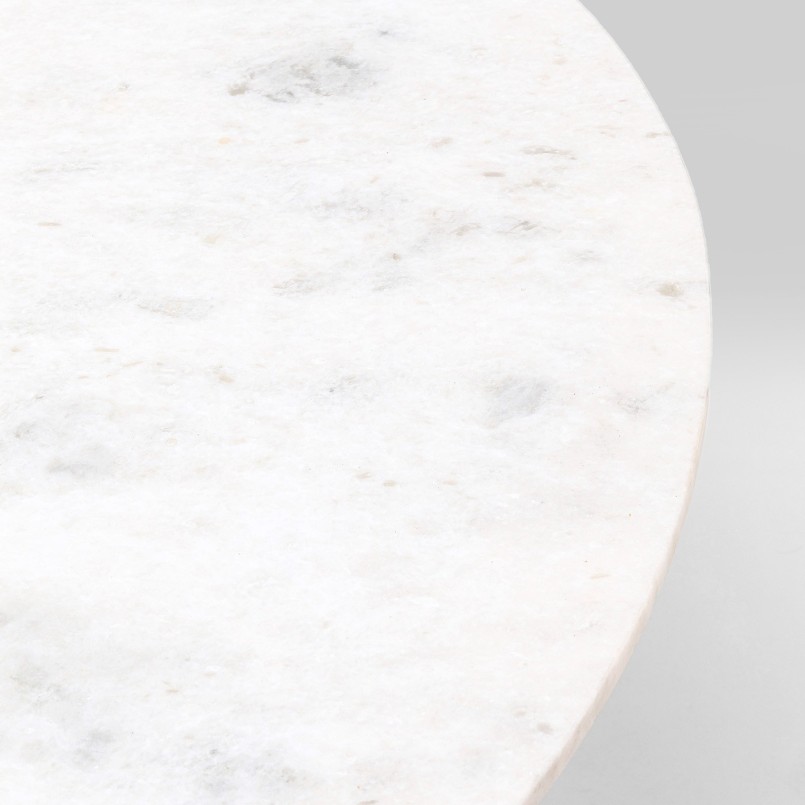 Table en marbre blanc et manguier - Glenn - Kare Design
