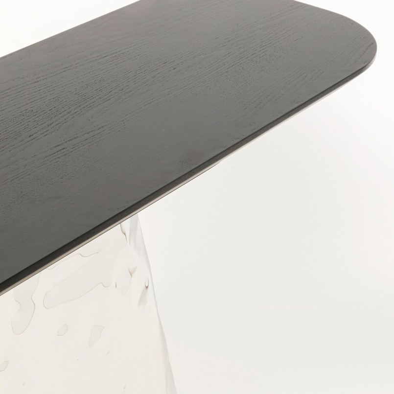 Console texturée chromée et noire - Caldera - Kare Design
