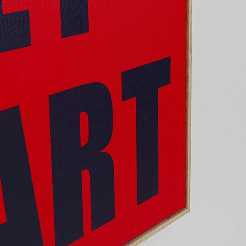 Tableau rouge et bleu carré - Need Money - Kare Design