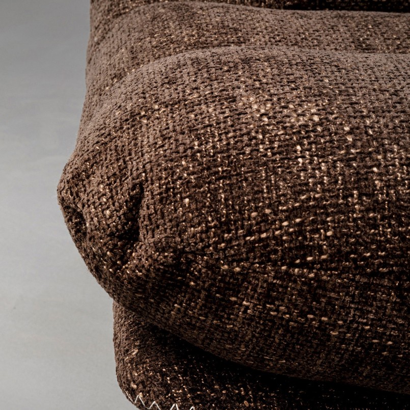 Fauteuil pivotant et repose-pieds marron - Montreal - Kare Design