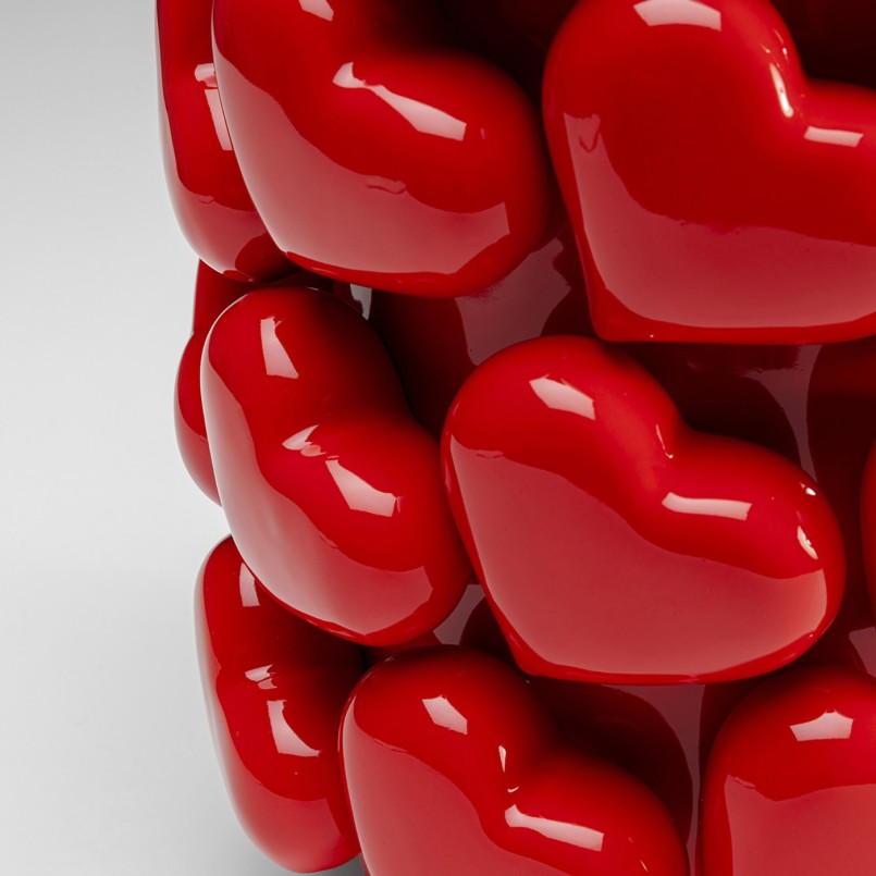 Vase cœurs rouges en porcelaine - Kare Design