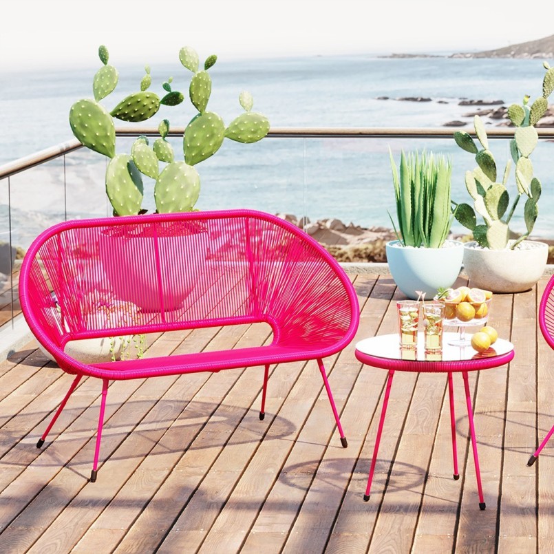 Banquette de jardin rose - Acapulco Mono - Kare Design