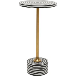 Table d'appoint ronde noire, blanche et dorée - Domero - Kare Design