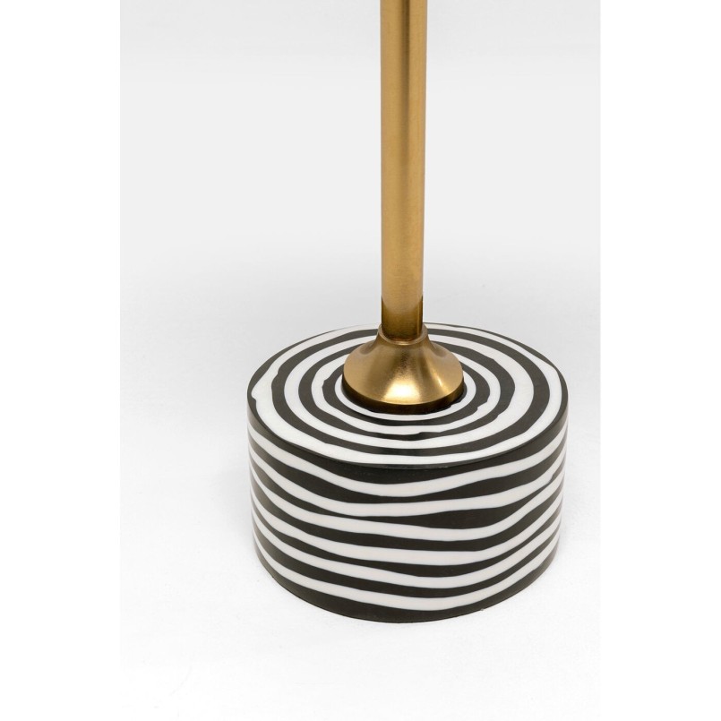 Table d'appoint ronde noire, blanche et dorée - Domero - Kare Design
