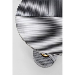 Table d'appoint ronde noire, blanche et dorée - Domero - Kare Design