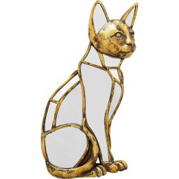 Déco murale dorée miroir en forme de chat - Kare Design