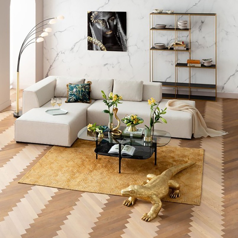 Pouf pour canapé en tissu crème - Infinity - Kare Design