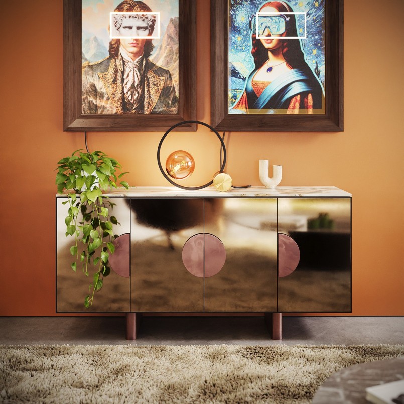 Tableau LED femme sur fond étoilé - Kare Design