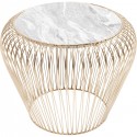 Table d\'appoint Beam dorée marbre gris 43cm Kare Design