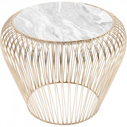 Table d'appoint Beam dorée marbre gris 43cm Kare Design