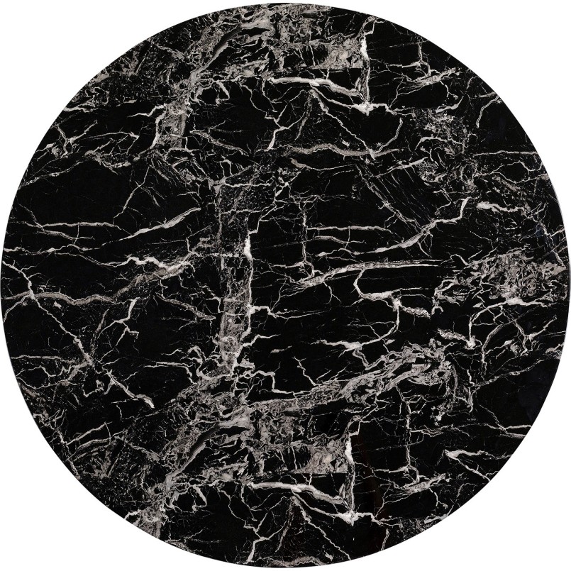 Black marble-effect round coffee table - Schickeria - Kare Design