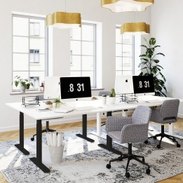 Black and white adjustable wooden desk - Smart - Kare Design
