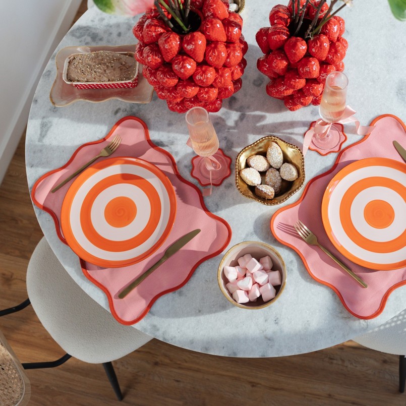 Table ronde en manguier massif et marbre - Grace - Kare Design