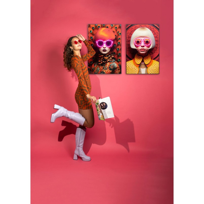 Tableau LED femme blonde futuriste - Fancy - Kare Design