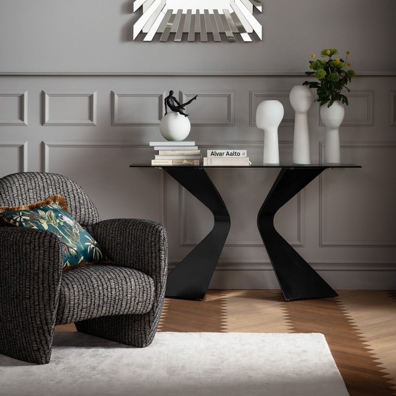 Mineral marble and black steel console - Gloria - Kare Design