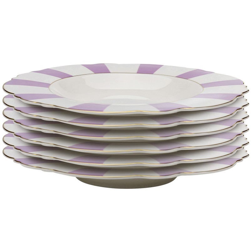 Assiettes creuses violettes et blanches - Harlequin - Kare Design