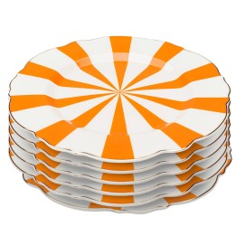 Assiettes rétro oranges et blanches - Harlequin - Kare Design