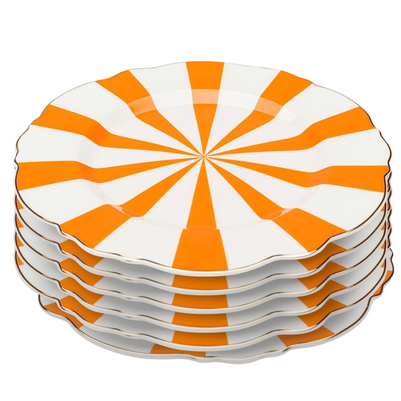 Assiettes rétro oranges et blanches - Harlequin - Kare Design