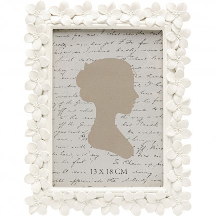 Picture Frame white flowers 18x23cm Kare Design