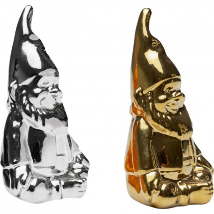 Salt and pepper shakers gnome gold and silver Kare Design