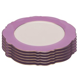 Assiettes rétro violettes et blanches - Harlequin - Kare Design