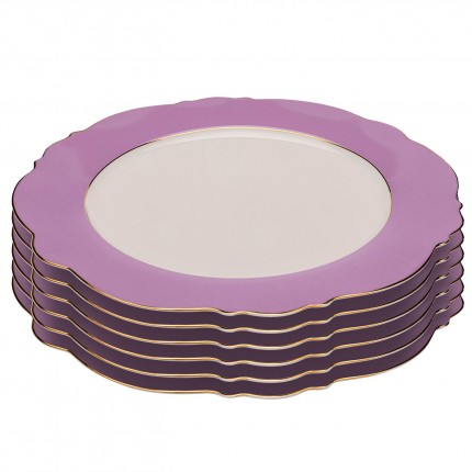 Assiettes Harlequin 27cm violettes set de 6 Kare Design